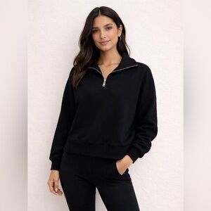Varley Black Women's Quarter-Zip Sweatshirt